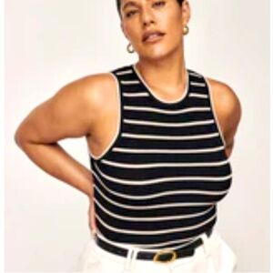 DISSH NWOT Henry Black Striped Knit Tank Shell XS